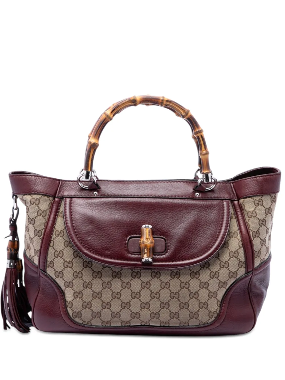 Gucci Pre-Owned 2016-2026 Medium GG Canvas New Bamboo Tassel tote bag - Neutrals