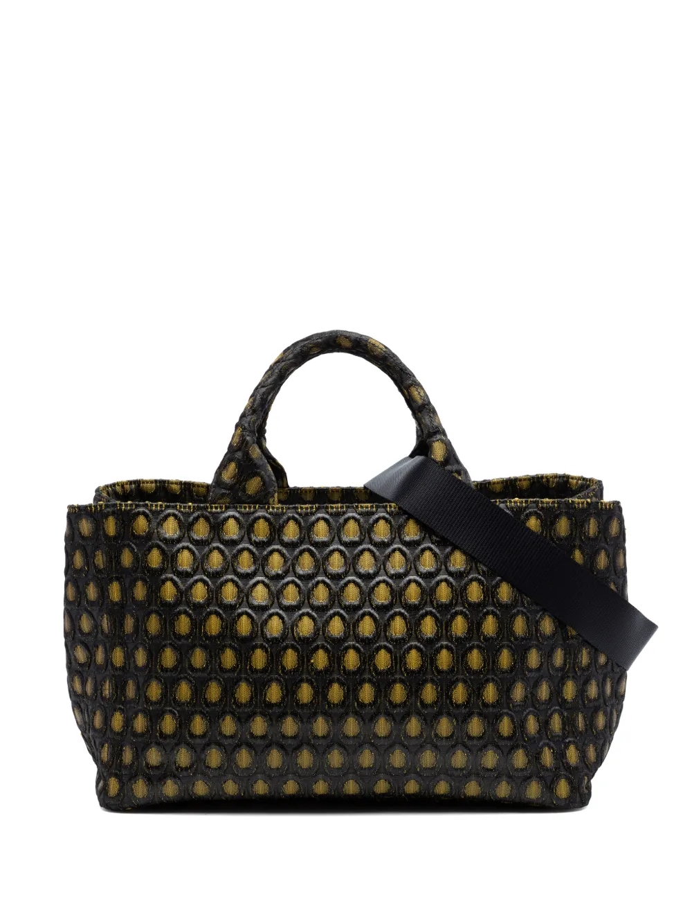 Prada Pre-Owned 2013-2026 Tessuto Broccato Canapa Tote satchel - Nero