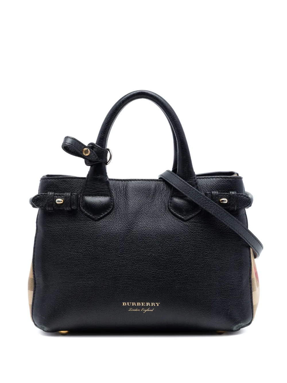 Burberry Pre-Owned 2000-2017 Small Derby Calfskin and House Check Banner satchel - Black