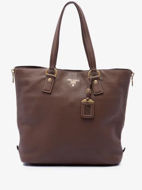 Prada Pre-Owned 2010-2026 Vitello Daino Side Zip Shopper tote bag
