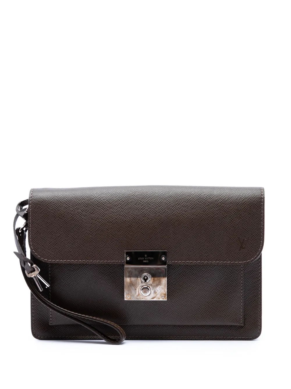 Louis Vuitton Pre-Owned 2015 Taiga Belaia clutch bag - Marrone