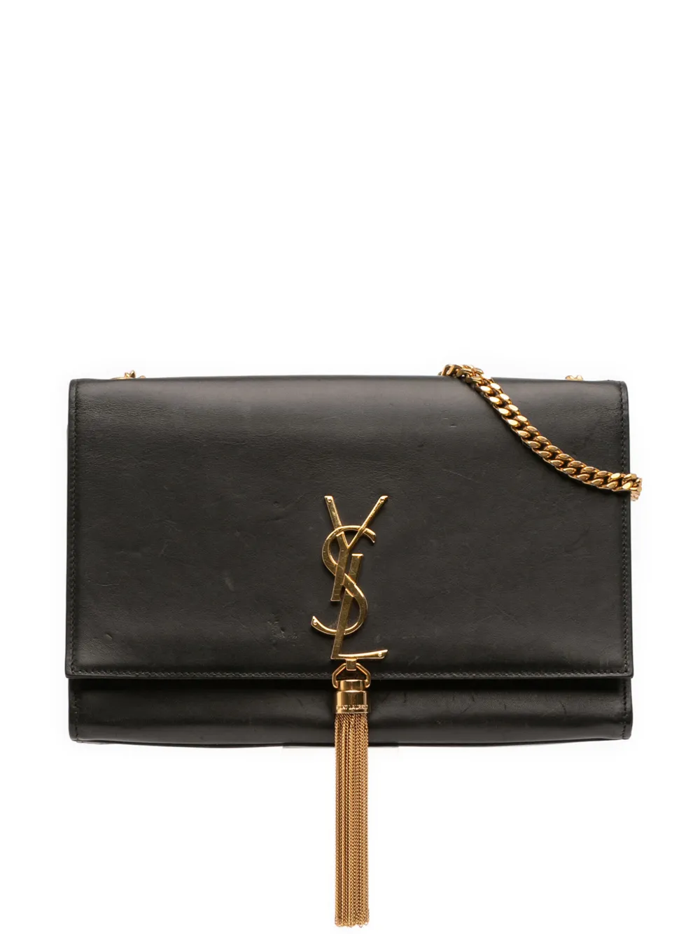 Saint Laurent Pre-Owned 2016 Medium Smooth Calfskin Classic Monogram Kate Tassel crossbody bag - Nero