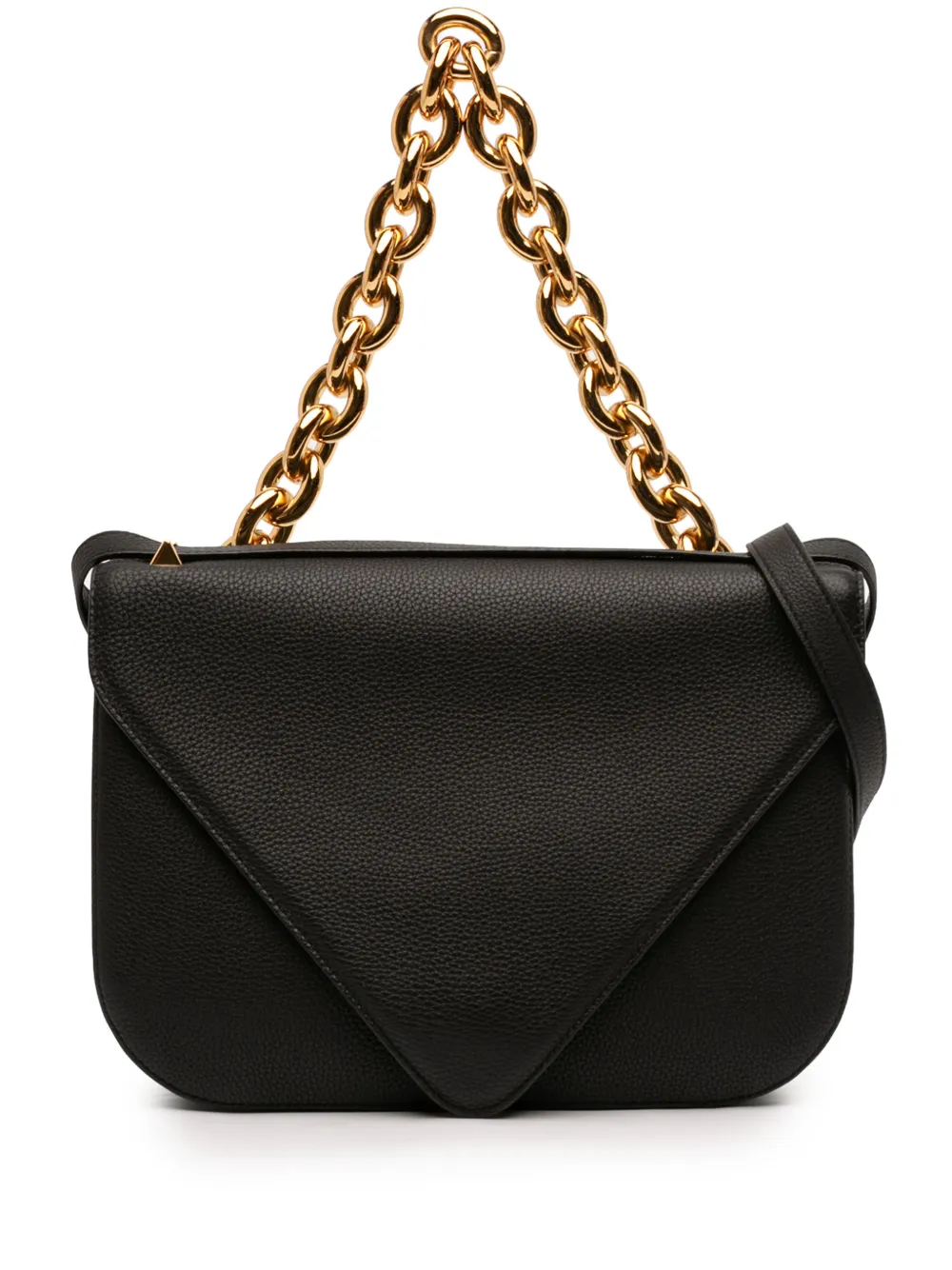 Bottega Veneta Pre-Owned 2012-2026 Medium Leather Mount Envelope Chain Bag satchel - Nero