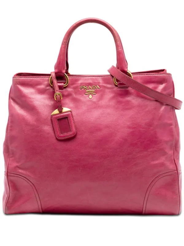 Prada Pre-owned 2010-2026 Vitello Shine Satchel in Pink