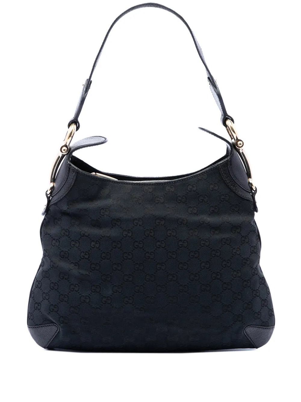 Gucci Pre-Owned 2000-2015 GG Canvas Horsebit Creole hobo bag - Nero