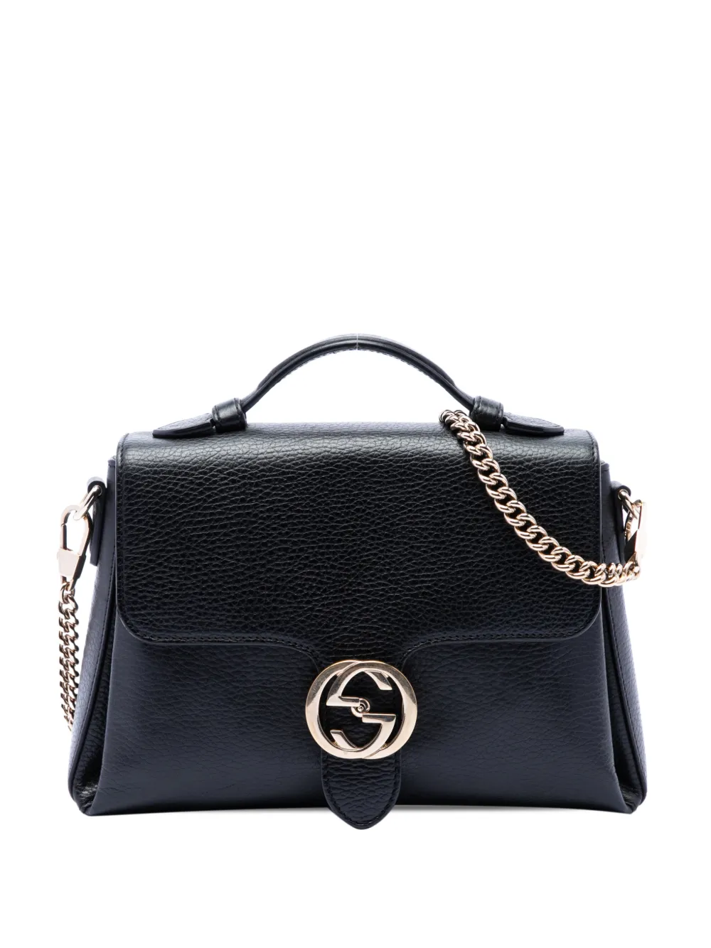 Gucci Pre-Owned 2016-2026 Small Dollar Calf Interlocking G satchel - Nero