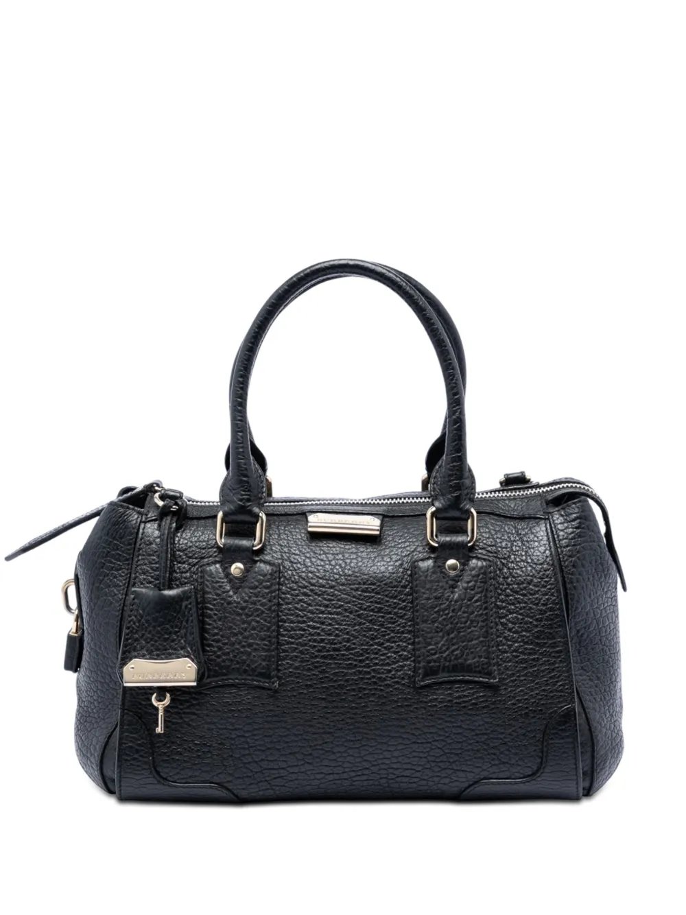 Burberry Pre-Owned 2000-2017 Small Heritage Grain Leather Gladstone satchel - Black