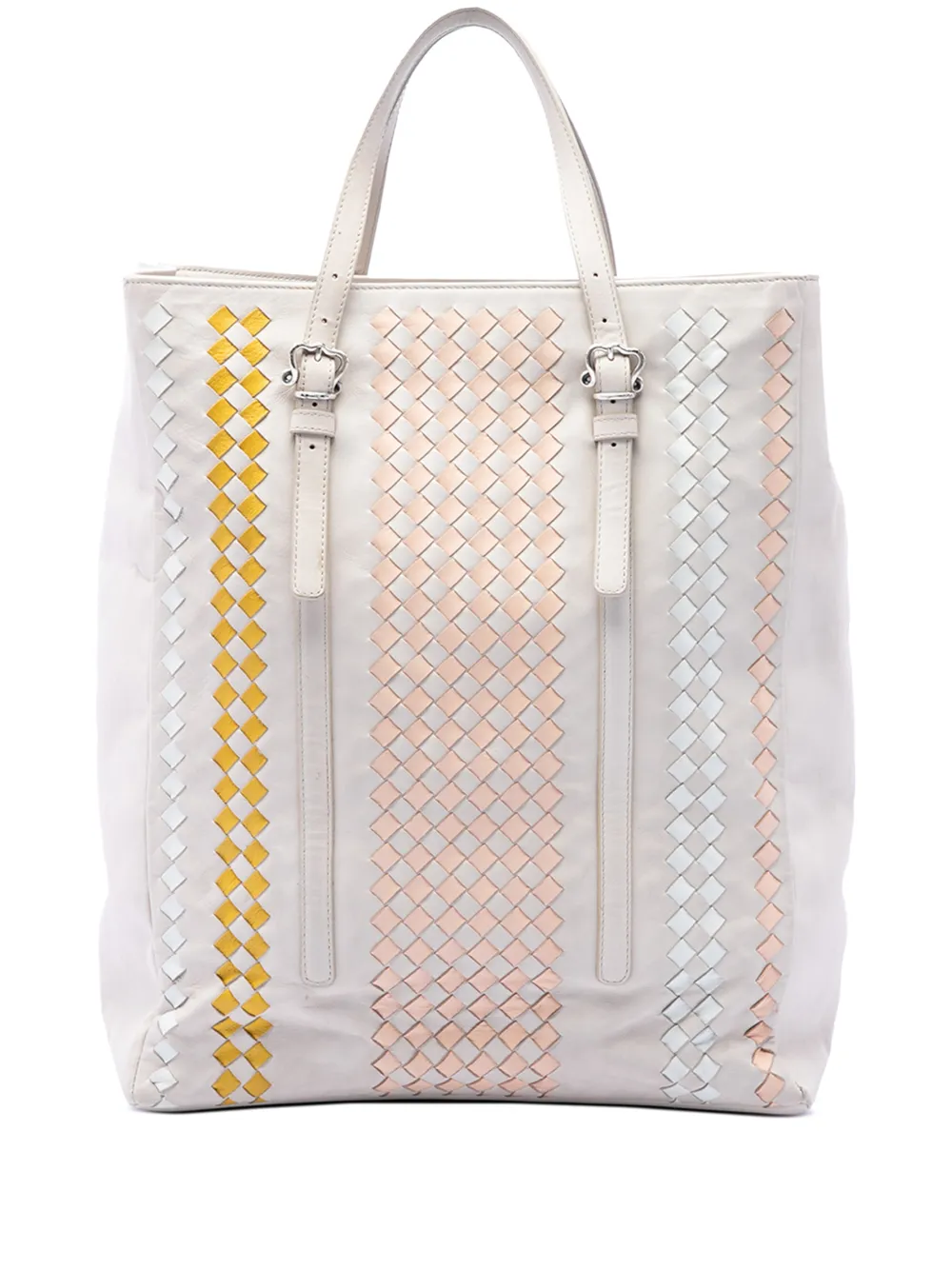 Bottega Veneta Pre-Owned 2000-2007 Intrecciato Trimmed Nappa Belted tote bag - Weiß
