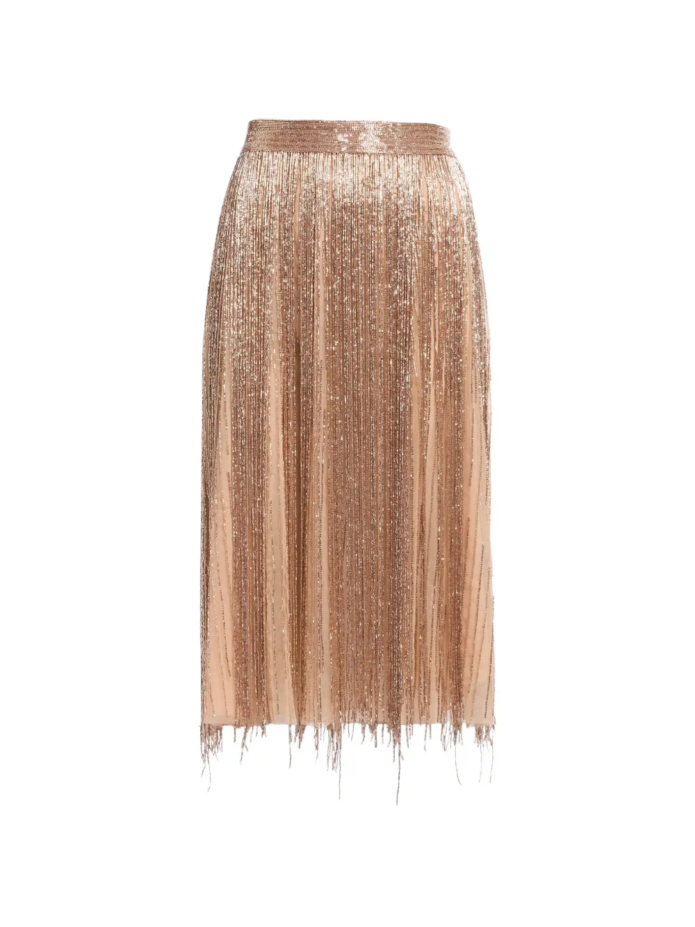 Elie Saab Midirock mit Perlenstickerei - Gold