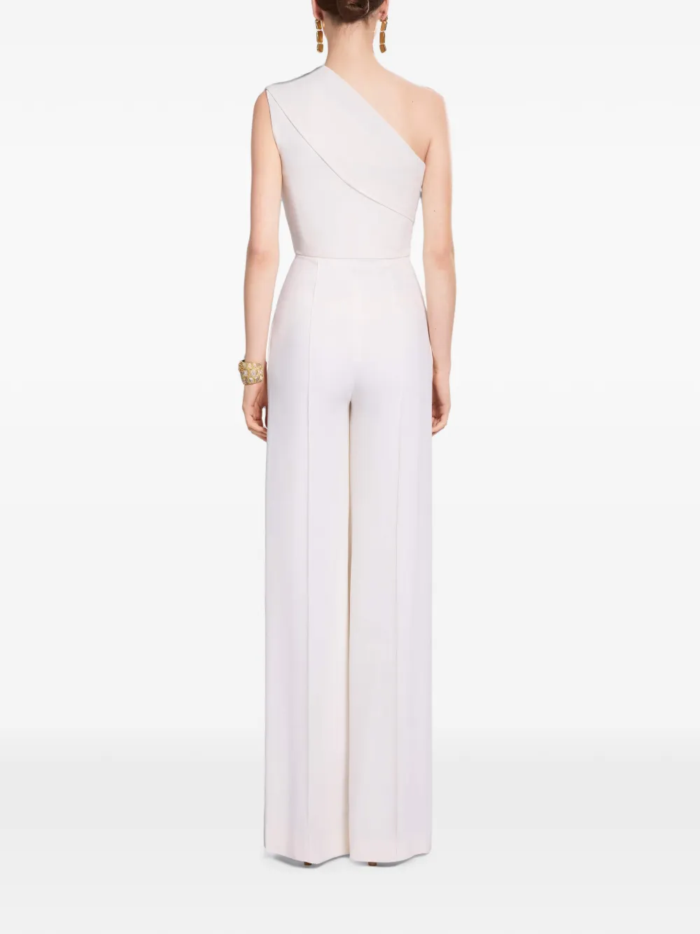 Elie Saab Cady asymmetrische gedrapeerde jumpsuit Wit