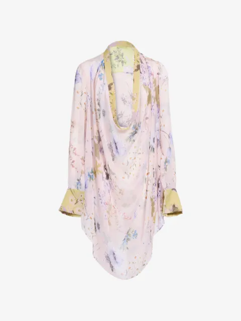Elie Saab blusa de seda con estampado Garden