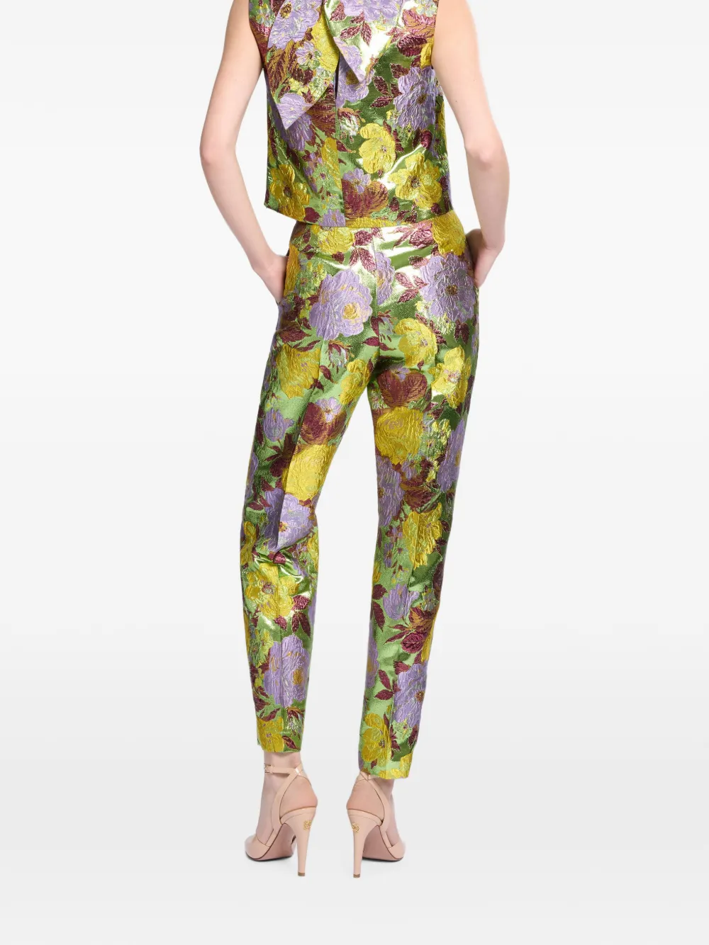 Elie Saab Broek met bloemen-print Groen