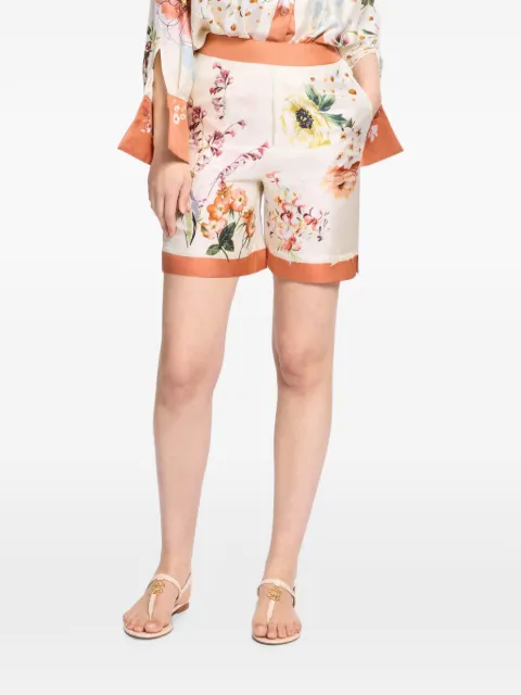 Elie Saab shorts de seda con estampado floral
