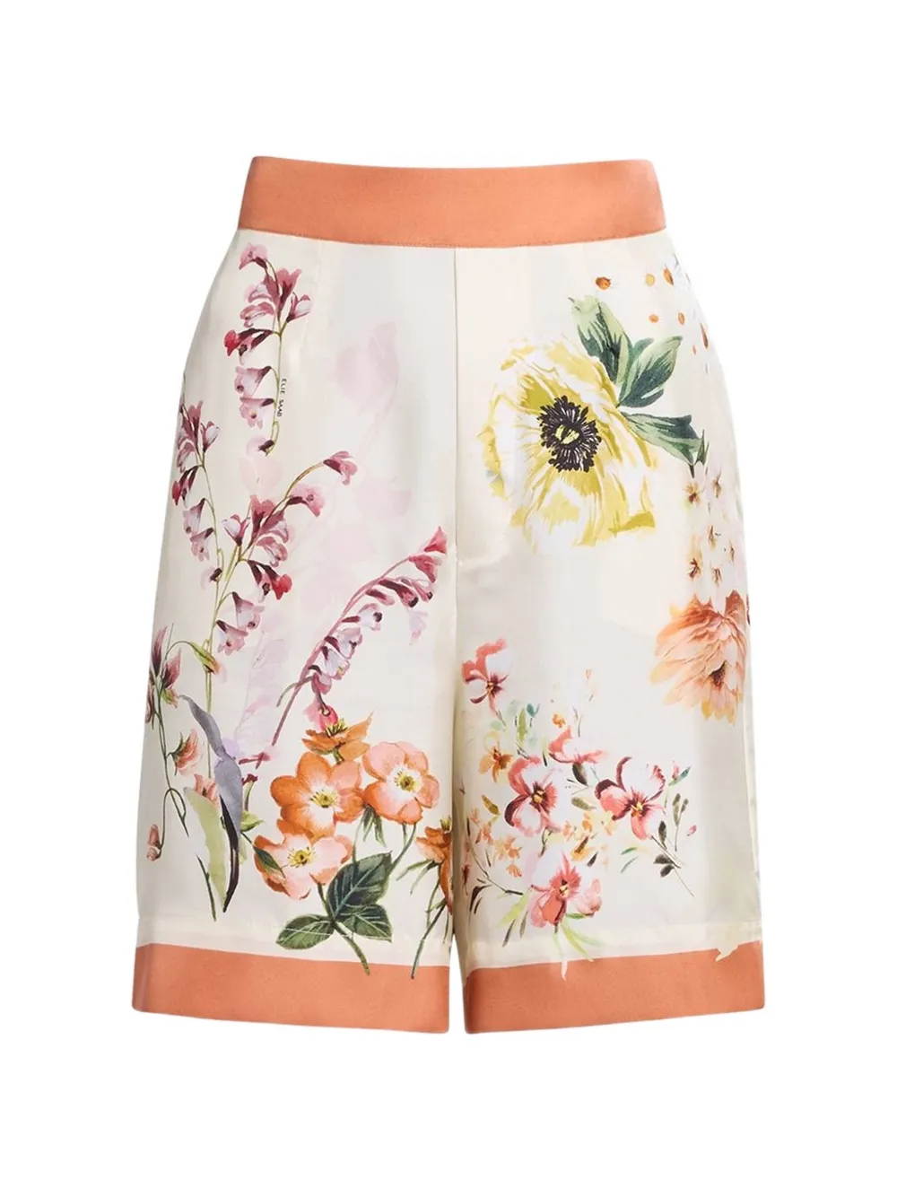 Elie Saab Floral-print Silk Shorts in Neutrals, view 5