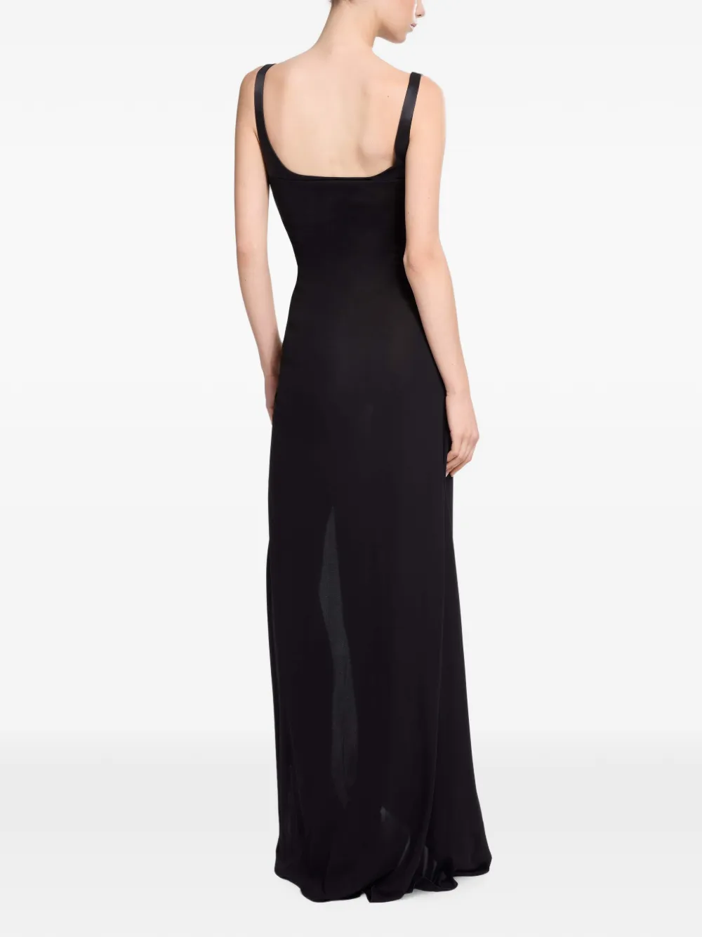 Elie Saab Maxi-jurk met ruches Zwart