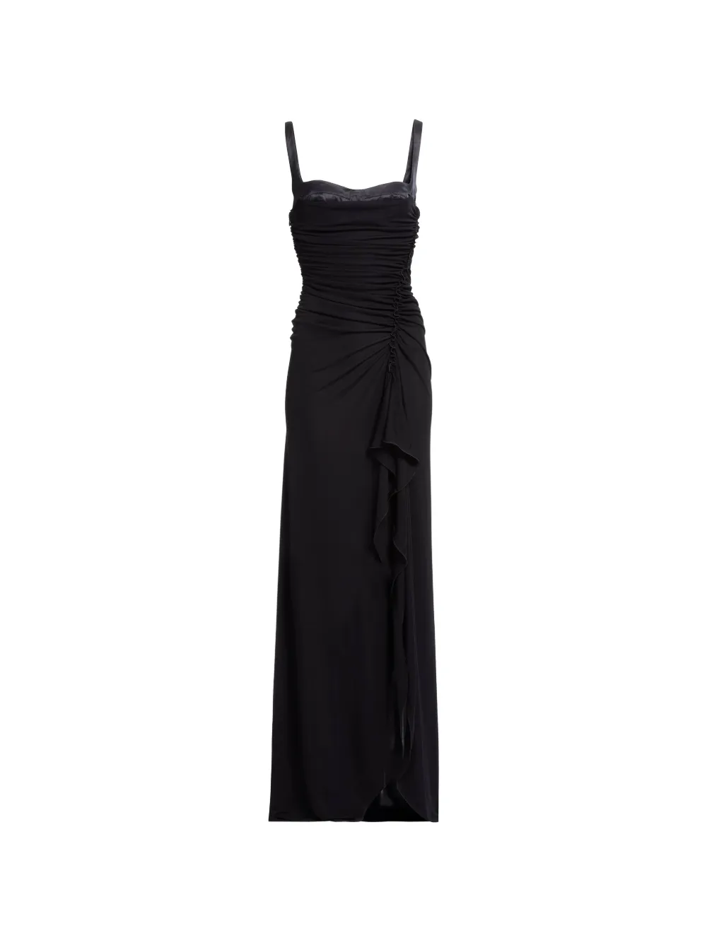 Elie Saab ruched ruffled maxi dress - Black