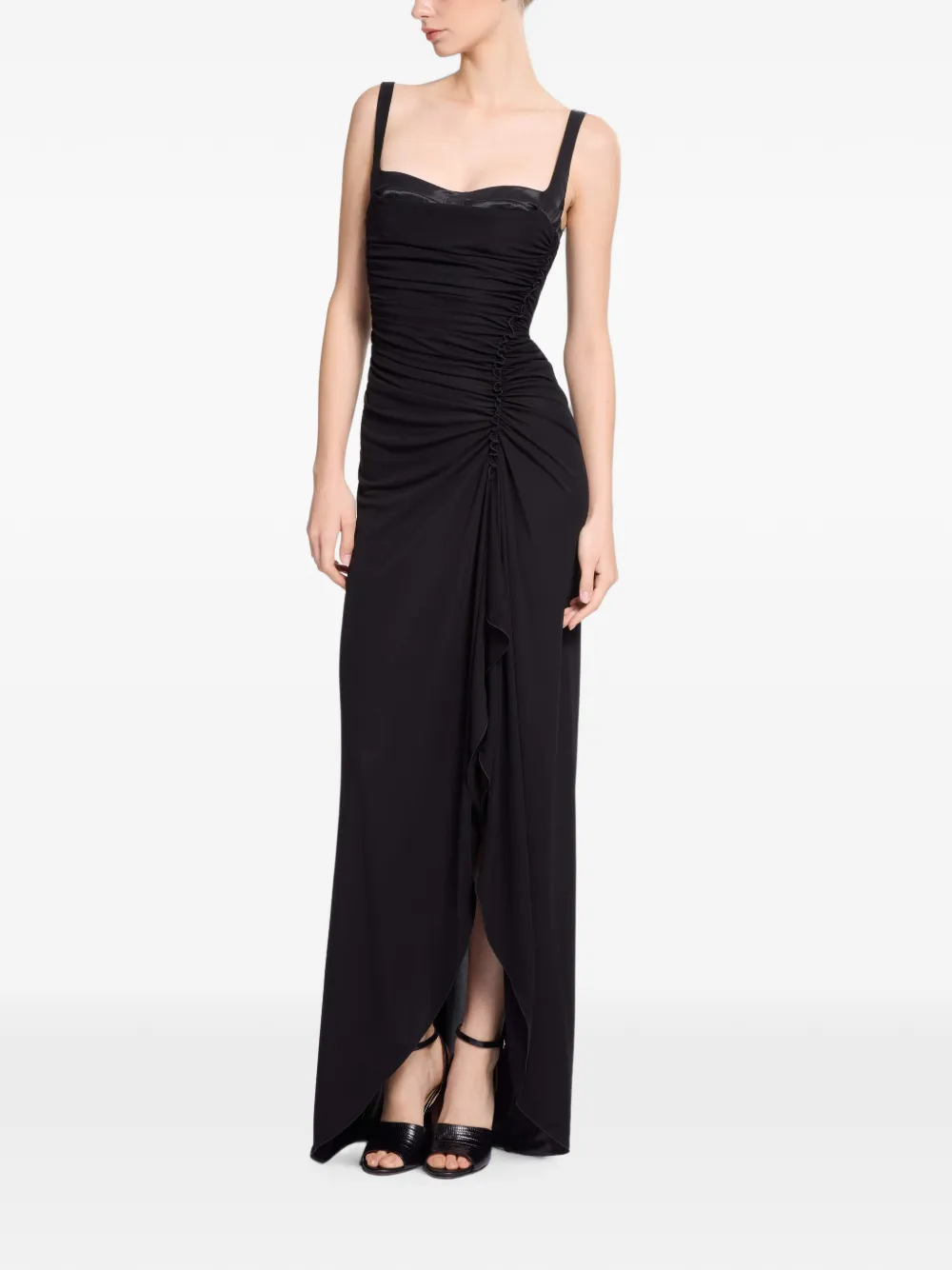 Elie Saab Maxi-jurk met ruches Zwart