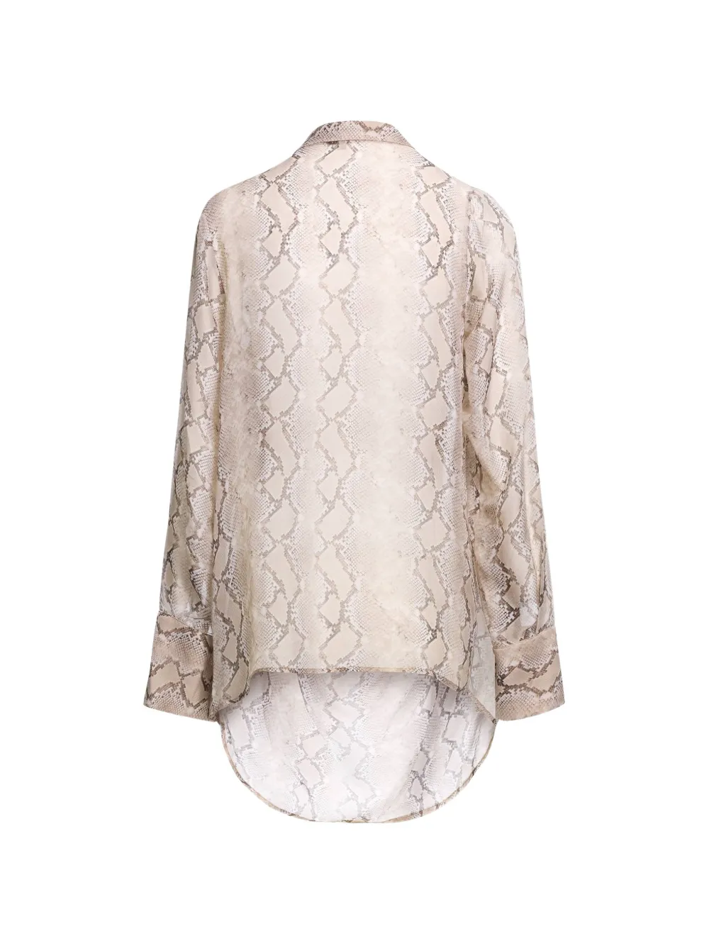 Elie Saab Gedrapeerde blouse met pythonprint Beige