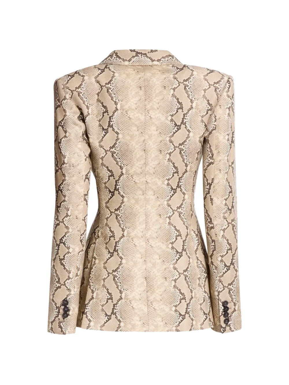 Elie Saab Jack met dubbele rij knopen en pythonprint Beige