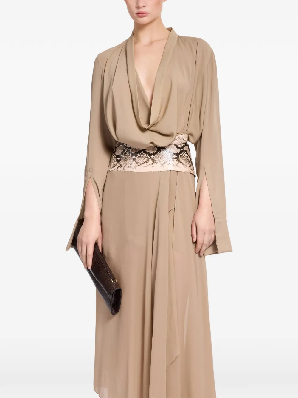 Elie Saab Gedrapeerde blouse Beige