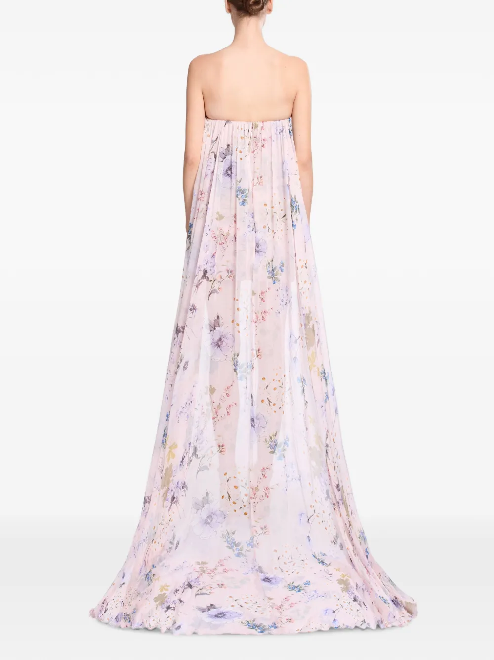 Elie Saab Zijden mini-jurk met bloemenprint Roze
