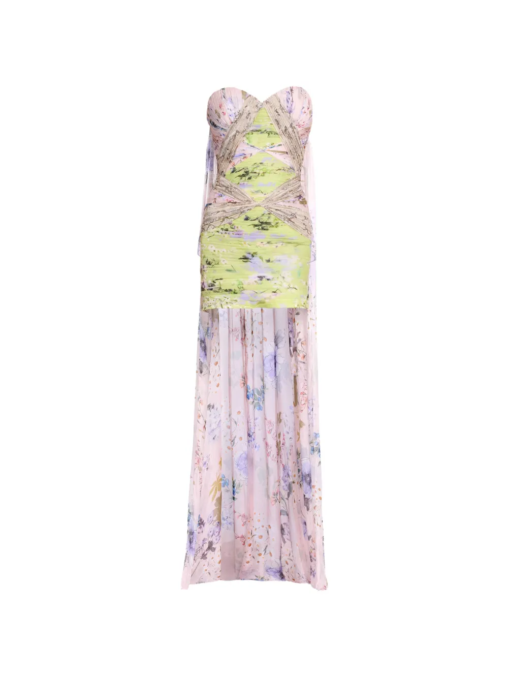 Elie Saab floral-print silk mini dress - Pink
