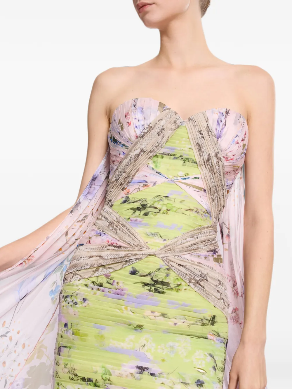 Elie Saab Zijden mini-jurk met bloemenprint Roze