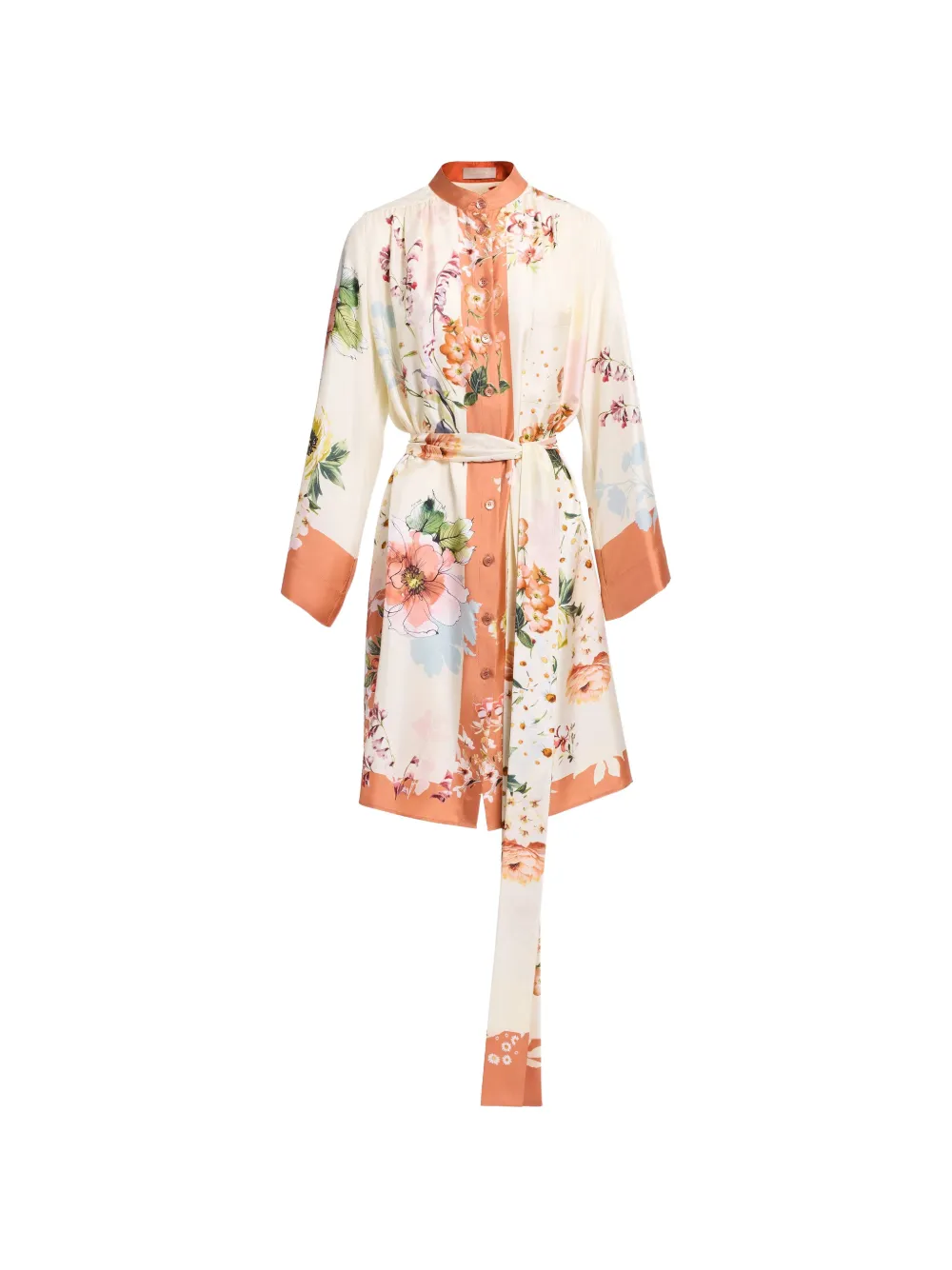 Elie Saab floral-print silk-twill shirt - Neutrals