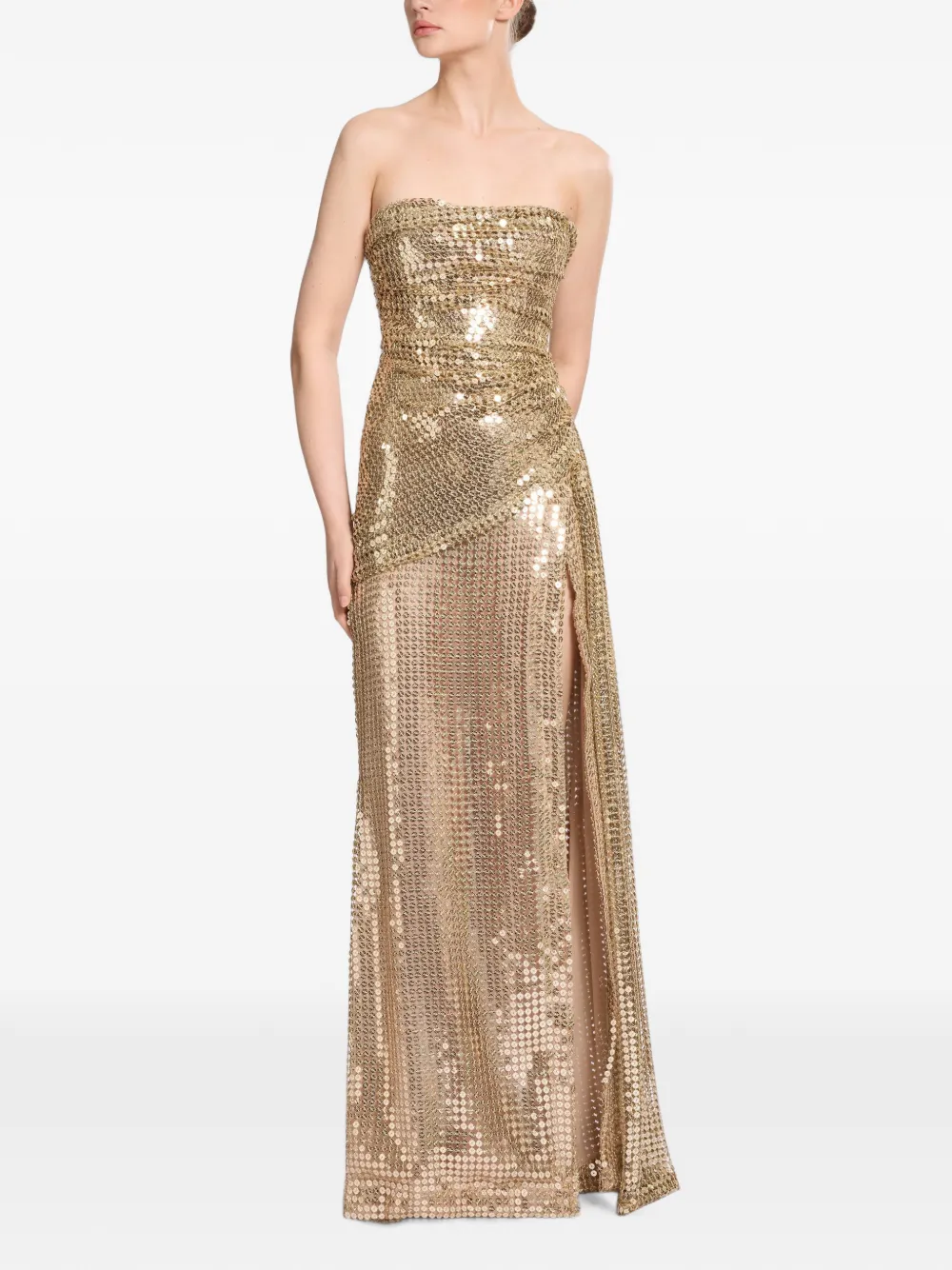 Elie Saab Maxi-jurk verfraaid met pailletten Goud