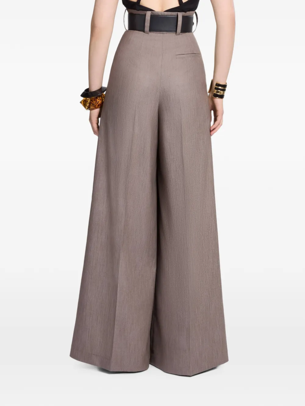 Elie Saab Twill plooibroek Bruin
