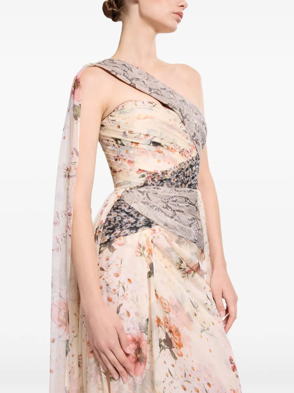 Elie Saab Asymmetrische maxi-jurk Beige
