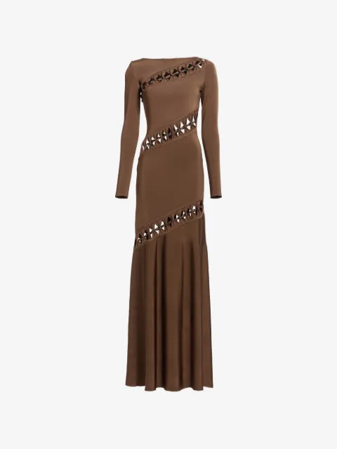 Elie Saab vestido manga larga con aberturas