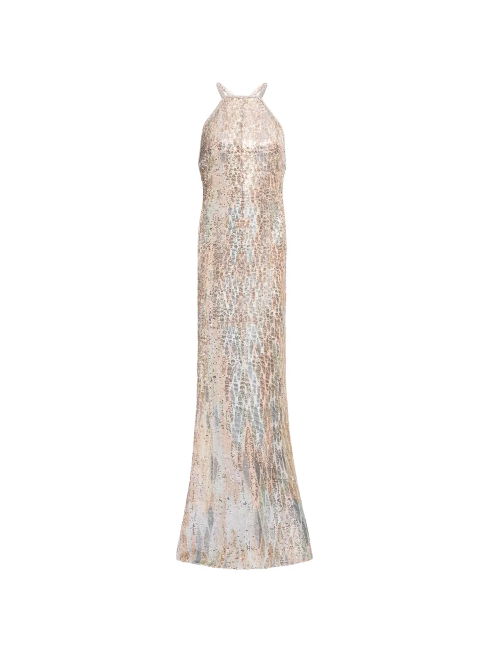 Elie Saab sequin-embellished halter-neck maxi dress - Gold