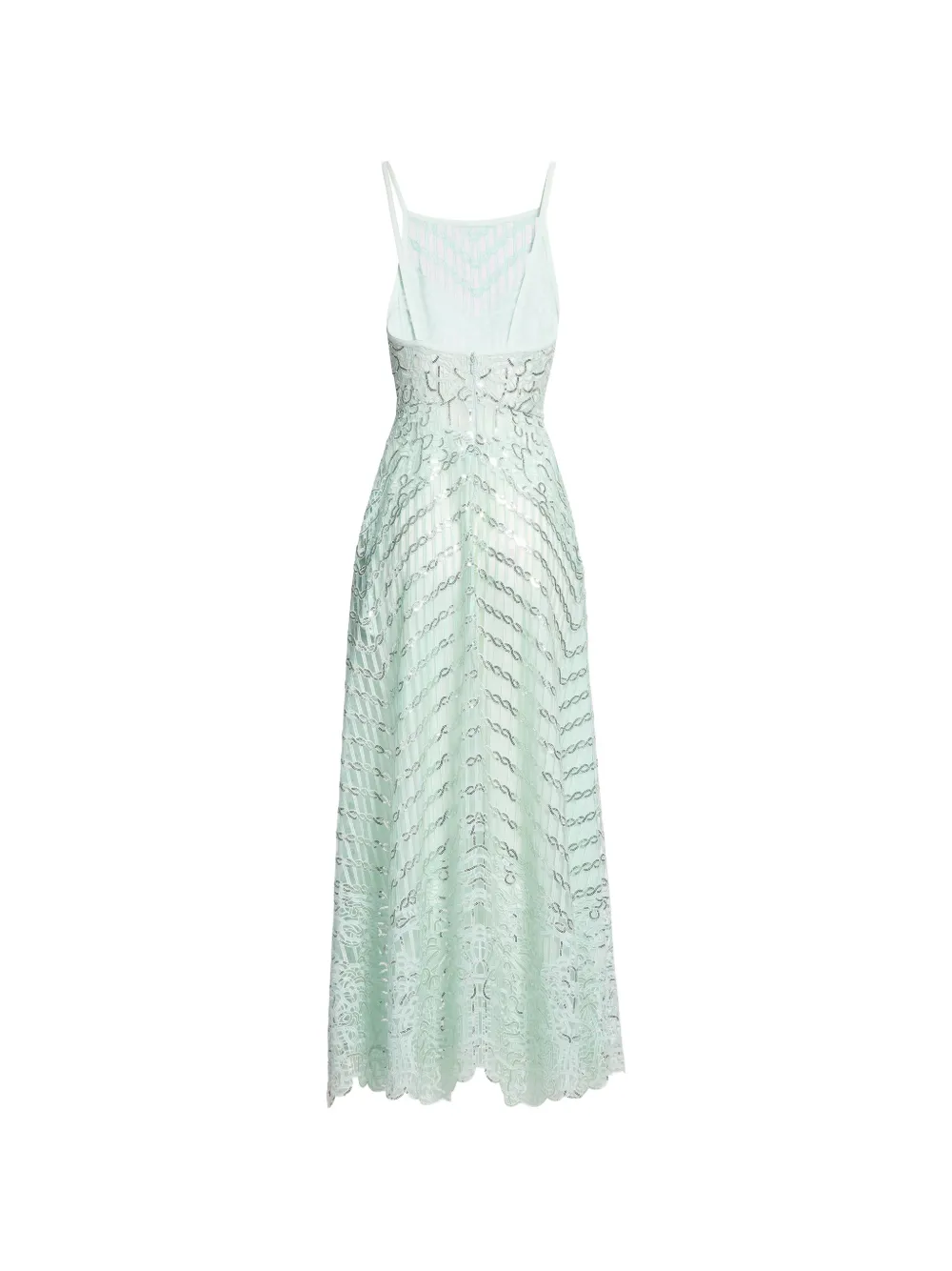 Elie Saab Maxi-jurk met pailletten en kanten afwerking Groen