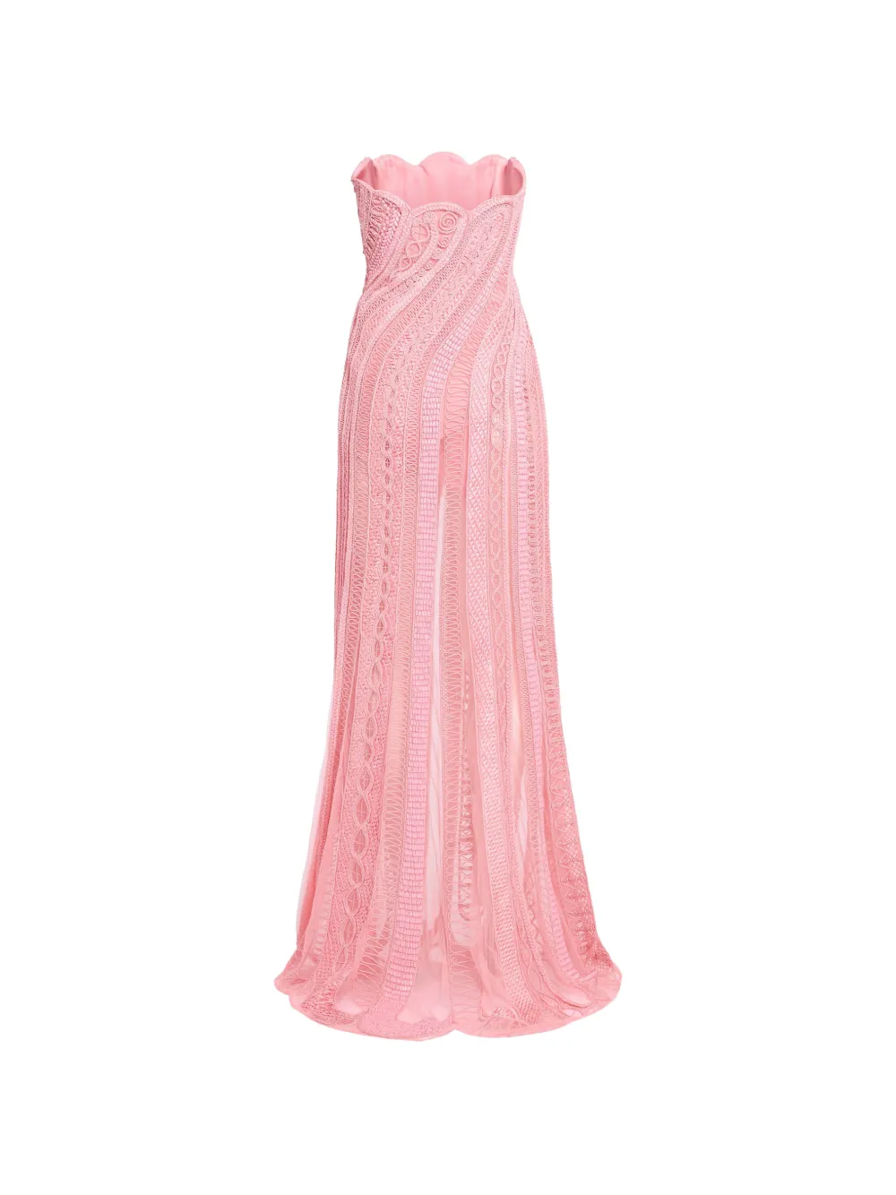 Elie Saab Strapless maxi-jurk met geborduurde kralen Roze