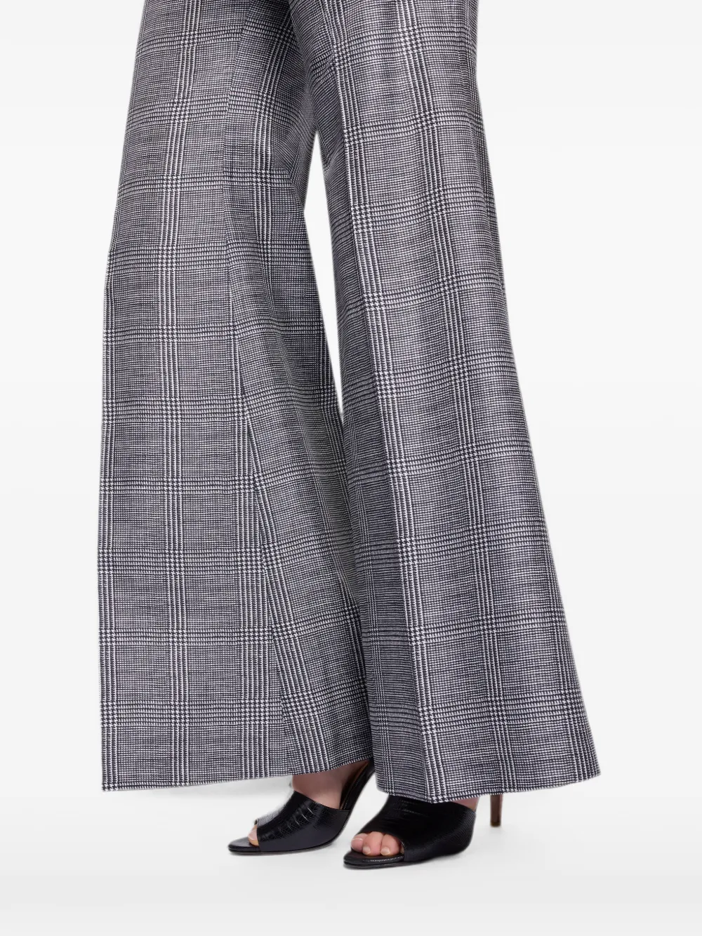 Elie Saab Zijden broek met Prince de Galles-print Grijs