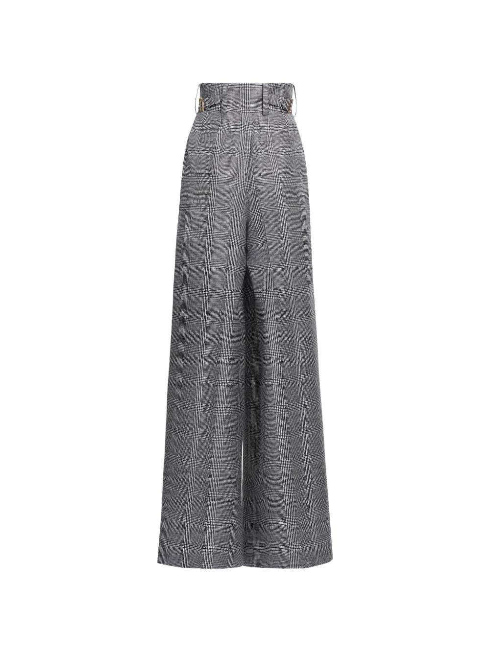 Elie Saab Zijden broek met Prince de Galles-print Grijs