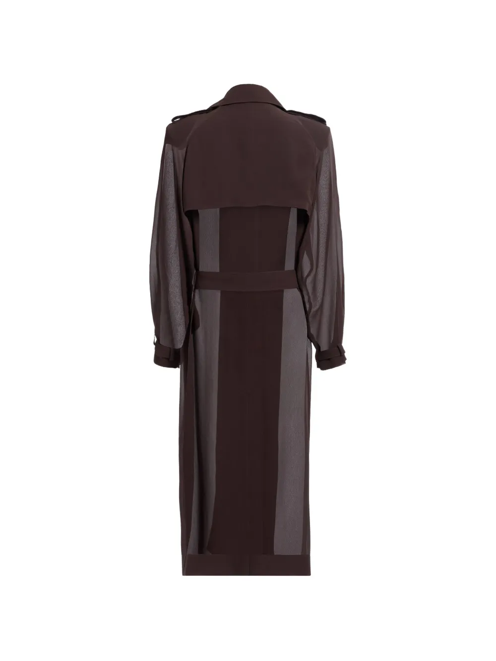 Elie Saab Trenchcoat met dubbele rij knopen en doorzichtige vlakken Bruin