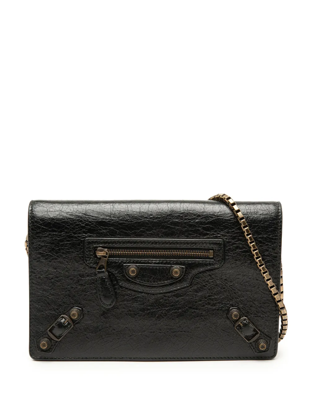 Balenciaga Pre-Owned 2000-2026 Lambskin Motocross Giant 12 Wallet on Chain crossbody bag - Nero