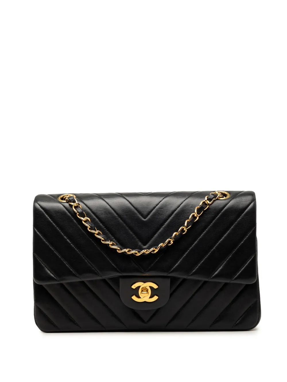 CHANEL Pre-Owned 1991-1994 Medium Classic Chevron Lambskin Double Flap shoulder bag - Nero
