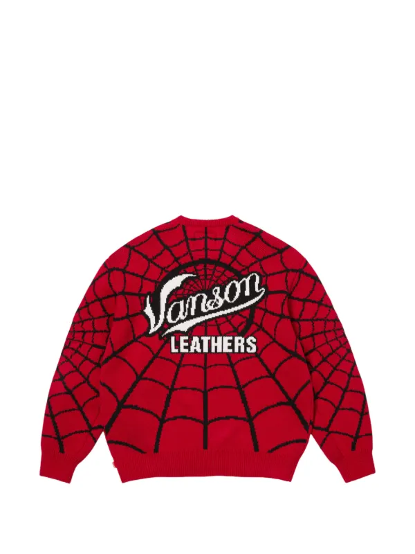 Supreme x Vanson Leathers x Marvel Spider-Man-print Sweater | Red