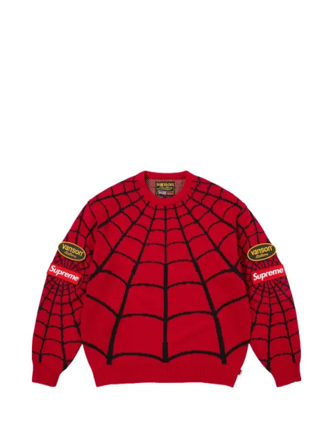 Supreme x Vanson Leathers x Marvel Spider-Man-print sweater