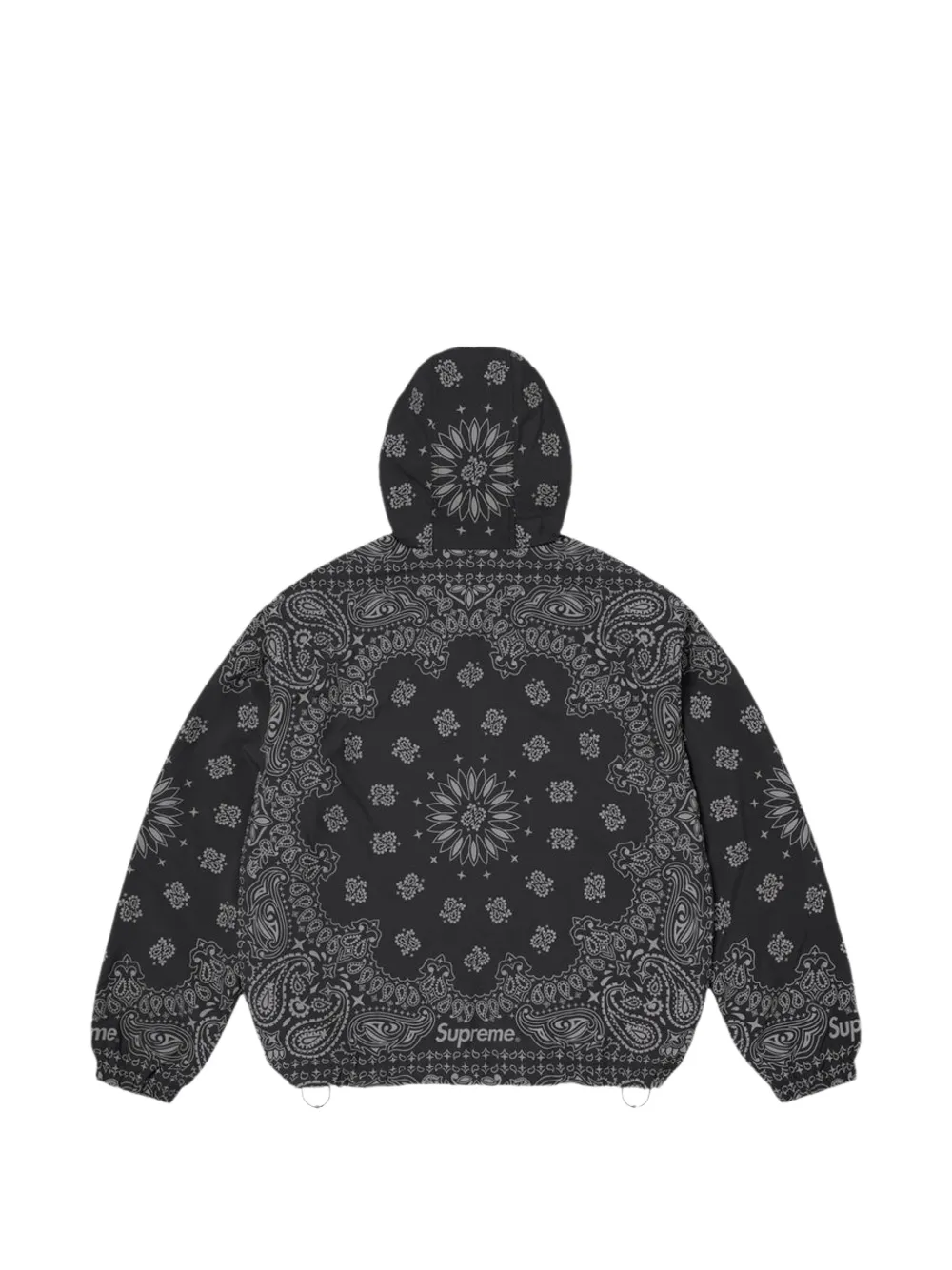 Supreme Reflecterende hoodie met bandanaprint Zwart