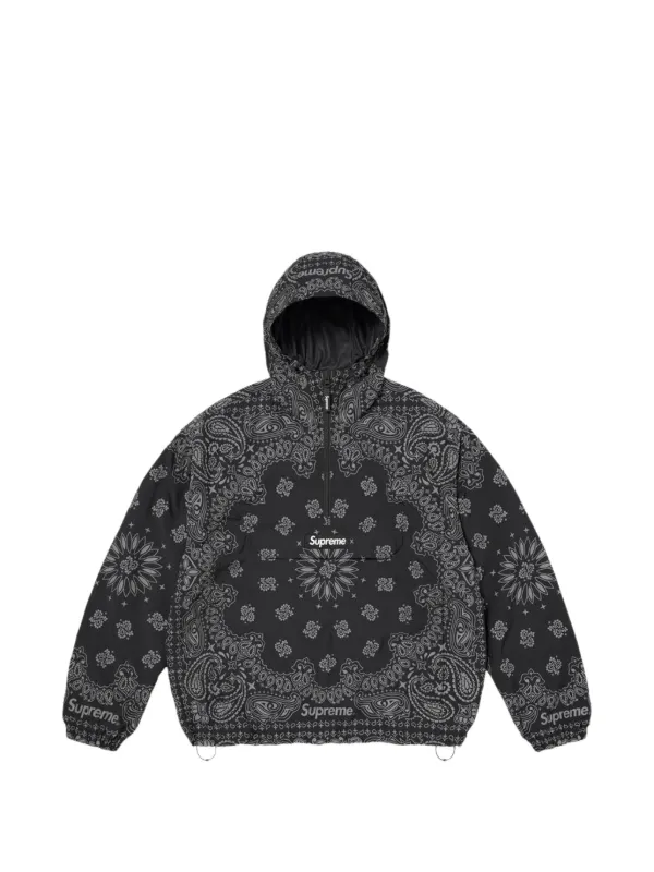 【エレマックス】Supreme Reflective Bandana Supreme Reflective bandana-print Hoodie | Black | FARFETCH