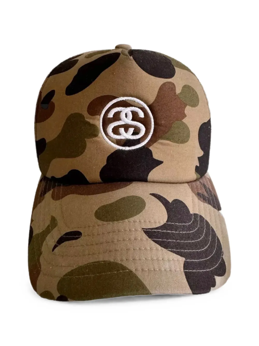 Stüssy x BAPE Cappello da baseball con stampa camouflage - Marrone
