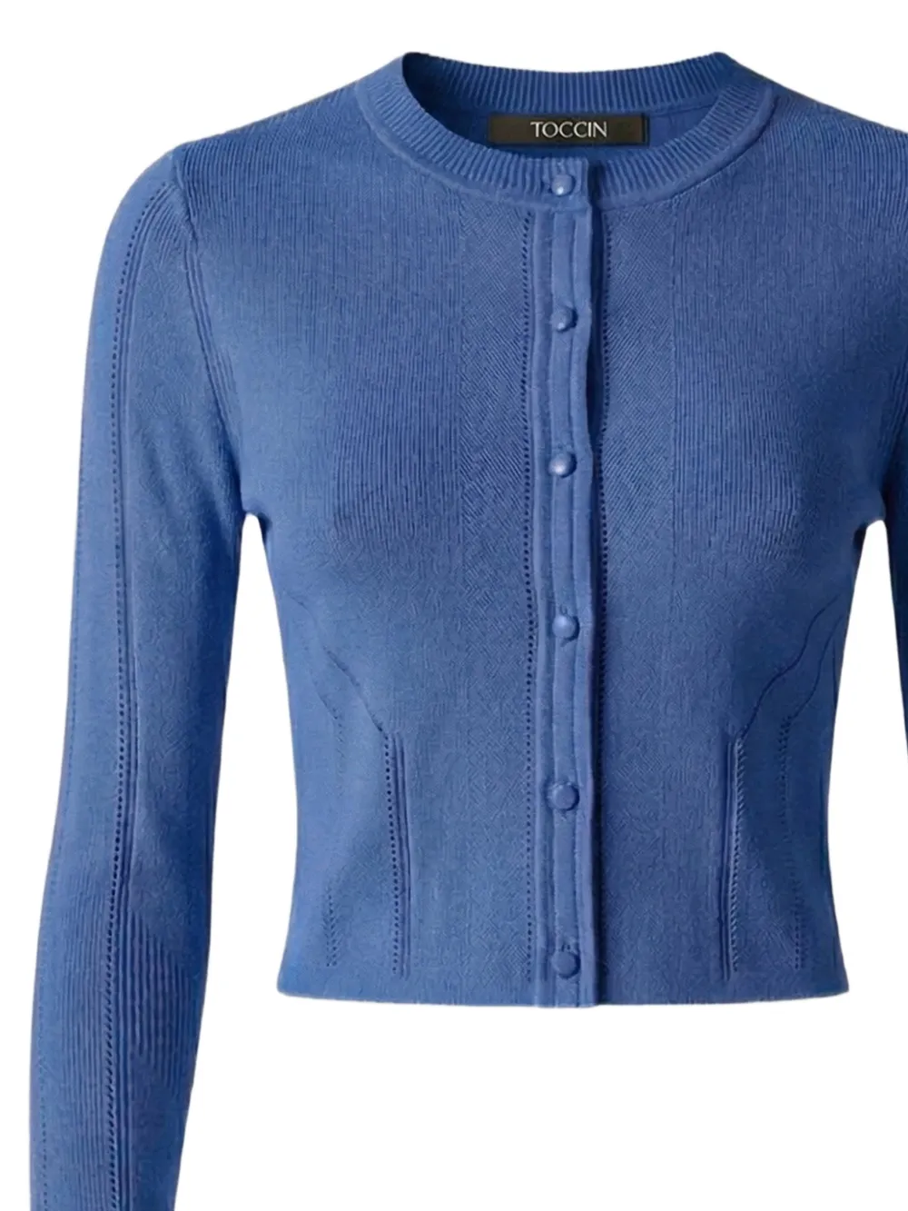 Toccin Vicki cropped vest Blauw