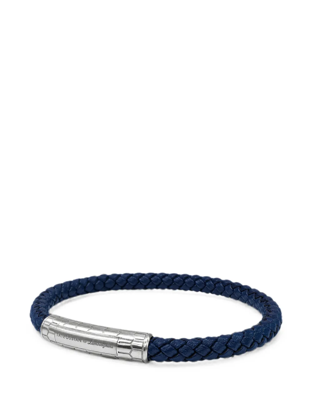 Tateossian x Lamborghini braided leather-strap bracelet - Blu