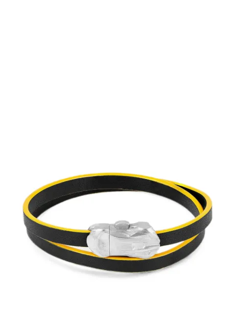 Tateossian double-wrap leather bracelet