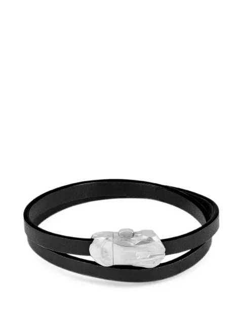 Tateossian double-wrap leather bracelet