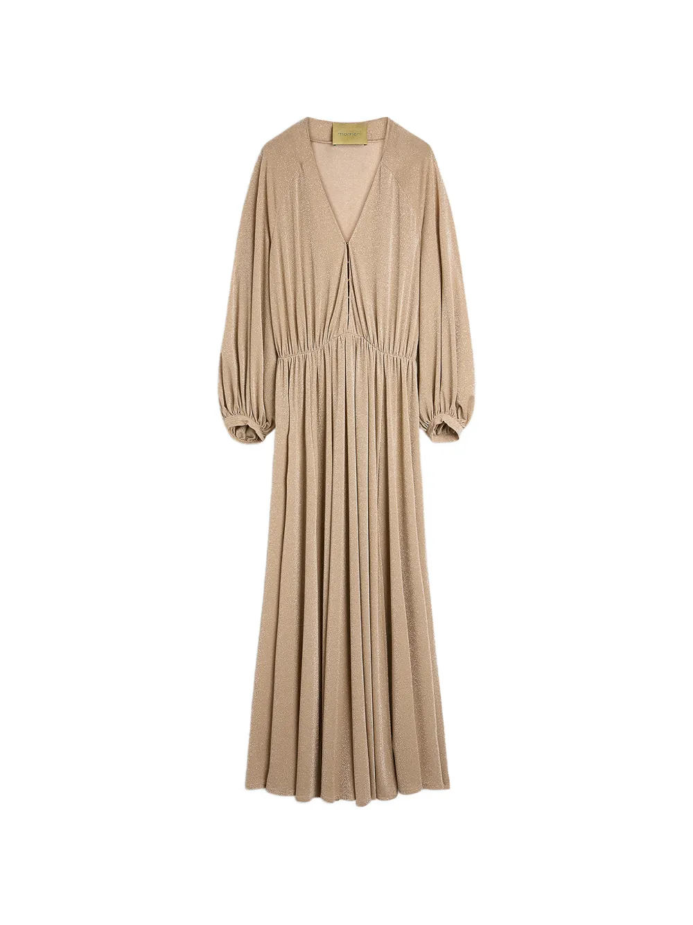 MOMONÌ Geisli lurex-jersey long-sleeved maxi dress - Toni neutri